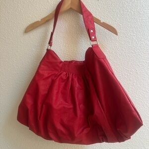 Red Shoulder Hobo Bag - Women